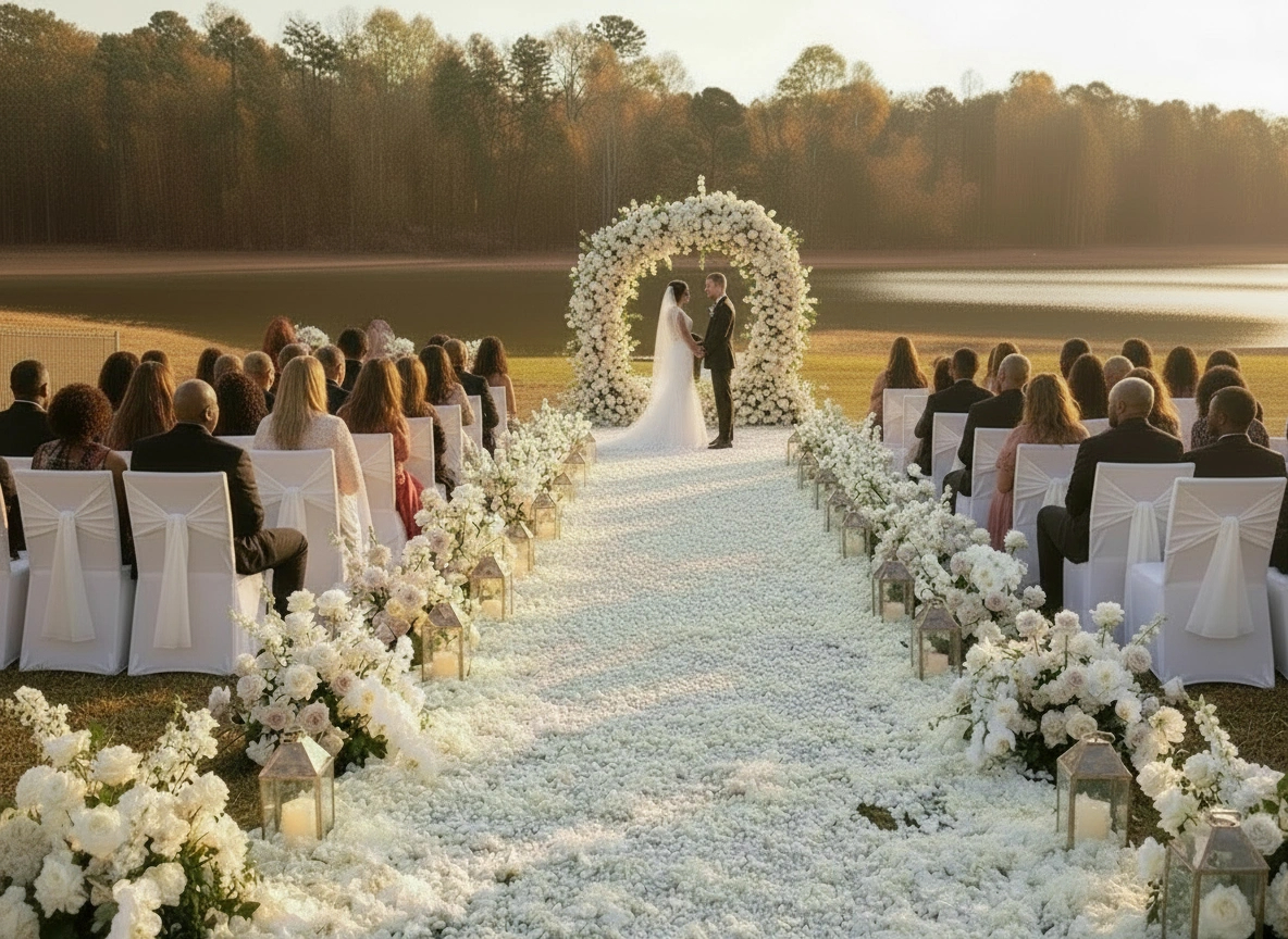 A ceremony at the water's edge